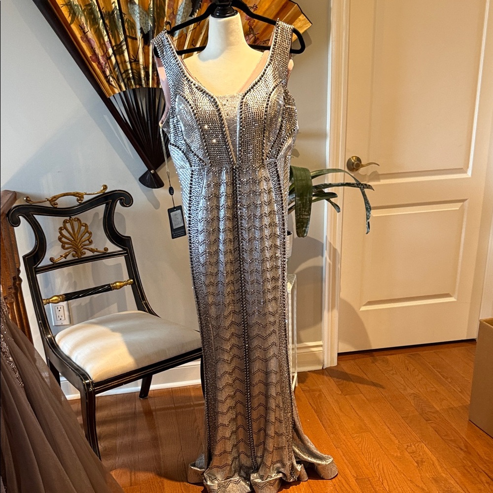 Umit Benan Silver Maxi Dress